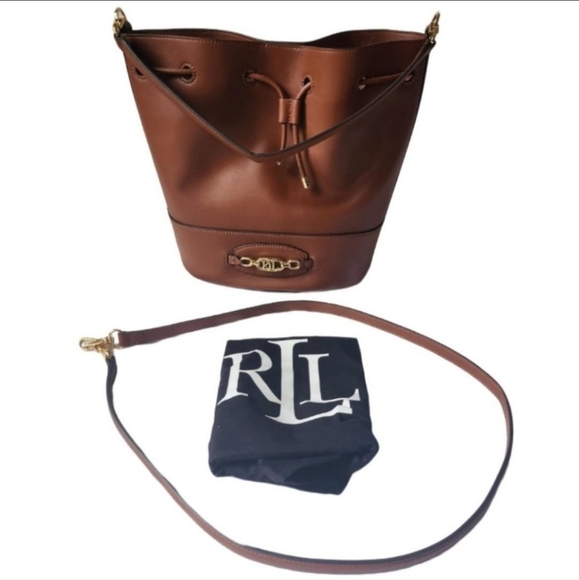 Ralph Lauren Leather Large Andie Drawstring Bag - Picture 4 of 8